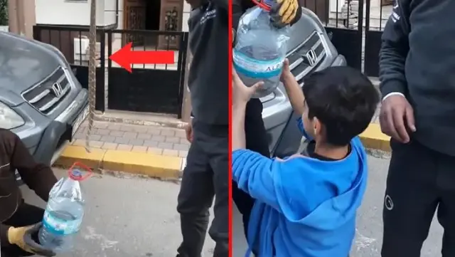 Sokakta gördükleri zehirli engerek yılanını elleri ile yakalayıp bidona koydular Sokakta gördükleri zehirli engerek yılanını elleri ile yakalayıp bidona koydular