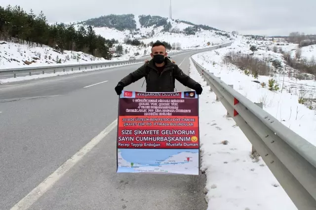 1 günlük evliliği yüzünden yıllardır nafaka ödeyen genç adam Kastamonu'dan İstanbul' kadar yürüyecek