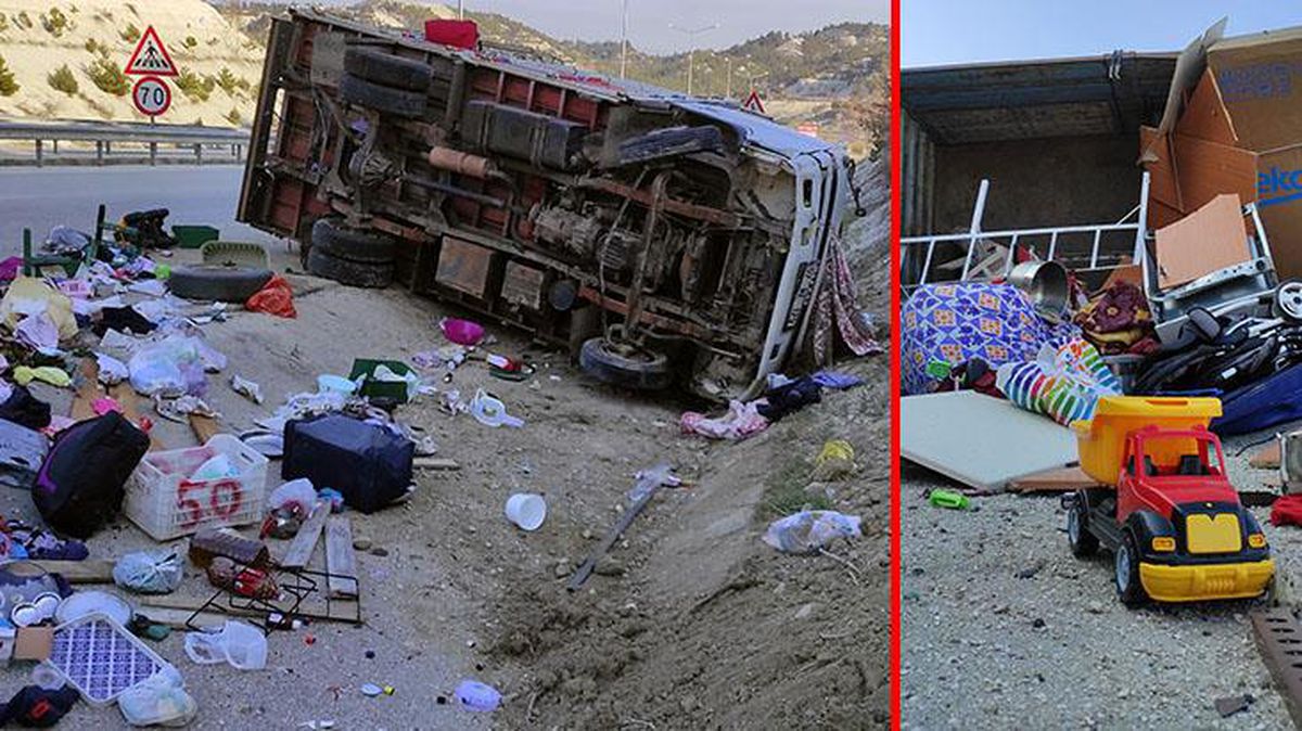 Devrilen kamyonetteki anne öldü, eşi ve 2 küçük çocuğu yaralı
