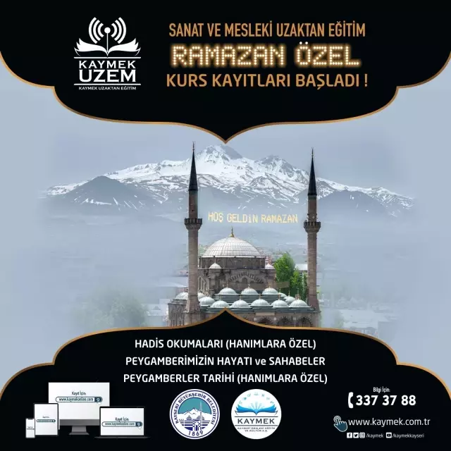 KAYMEK'te ramazan ayına özel kurslar açılacak KAYMEK'te ramazan ayına özel kurslar açılacak