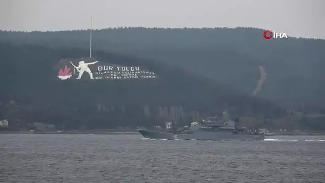 Son dakika... Rus savaş gemisi 'Novocherkassk' Çanakkale Boğazı'ndan geçti Son dakika... Rus savaş gemisi 'Novocherkassk' Çanakkale Boğazı'ndan geçti