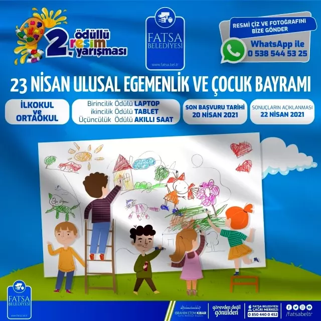 Fatsa Belediyesi, 23 Nisan konulu ödüllü resim yarışması düzenliyor Fatsa Belediyesi, 23 Nisan konulu ödüllü resim yarışması düzenliyor