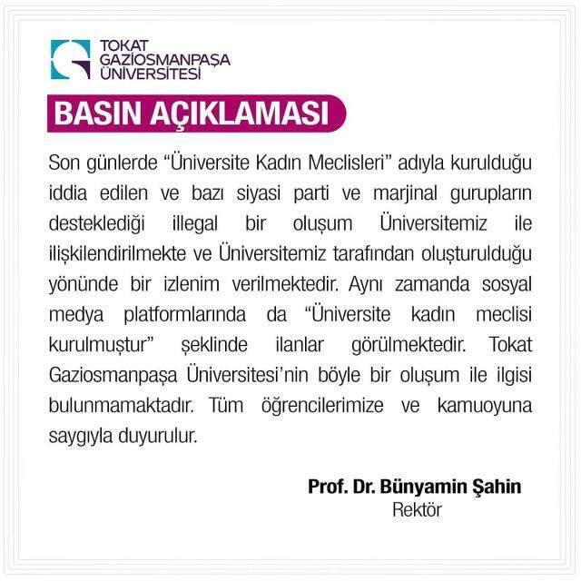 Gaziosmanpaşa Üniversitesi'nin 'illegal' dediği Kadın Meclisi olay oldu Gaziosmanpaşa Üniversitesi'nin 'illegal' dediği Kadın Meclisi olay oldu