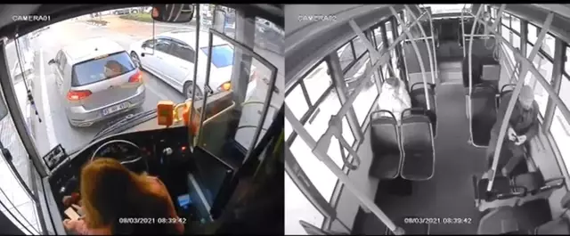 Telefona bakarken kaza yaptı, işine son verildi...Kaza anı kameralara yansıdı Telefona bakarken kaza yaptı, işine son verildi...Kaza anı kameralara yansıdı