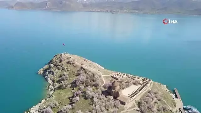 Badem çiçekleriyle süslenen Akdamar Adası'nda görsel şölen Badem çiçekleriyle süslenen Akdamar Adası'nda görsel şölen