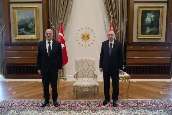 Erdoğan, Yunanistan Dışişleri Bakanı Dendias'ı kabul etti Erdoğan, Yunanistan Dışişleri Bakanı Dendias'ı kabul etti