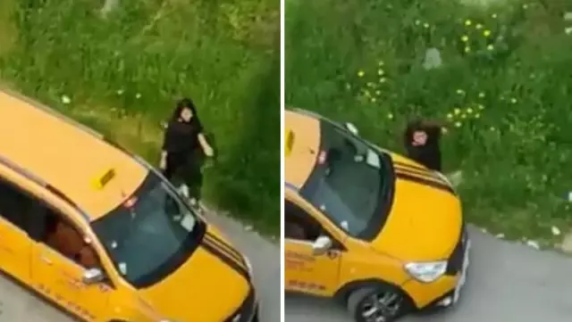Taksici, tacizlerine göz yummayan talihsiz kadını ezdi! Dehşet anları anbean kamerada Taksici, tacizlerine göz yummayan talihsiz kadını ezdi! Dehşet anları anbean kamerada