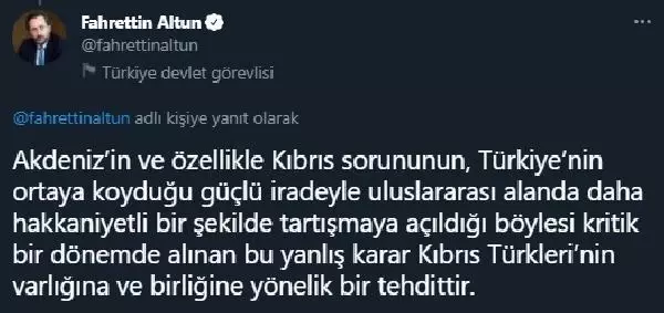 Altun'dan, KKTC Anayasa Mahkemesi'nin Kur-an kursu kararına tepki Altun'dan, KKTC Anayasa Mahkemesi'nin Kur-an kursu kararına tepki