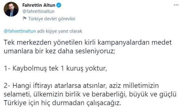 Cumhurbaşkanlığı'ndan 128 milyar dolar açıklaması: Kaybolmuş tek 1 kuruş yoktur Cumhurbaşkanlığı'ndan 128 milyar dolar açıklaması: Kaybolmuş tek 1 kuruş yoktur