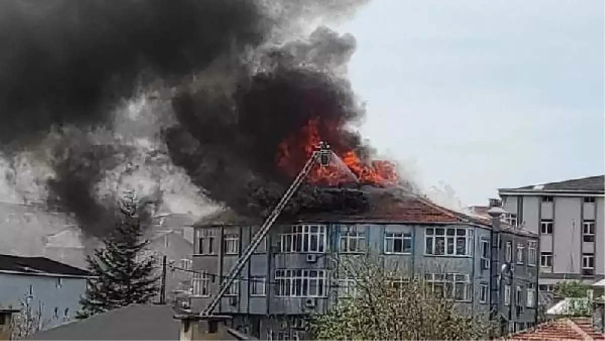 /havadan fotoğraflarla/ Sarıyer'de 4 katlı yemek imalathanesinde yangın