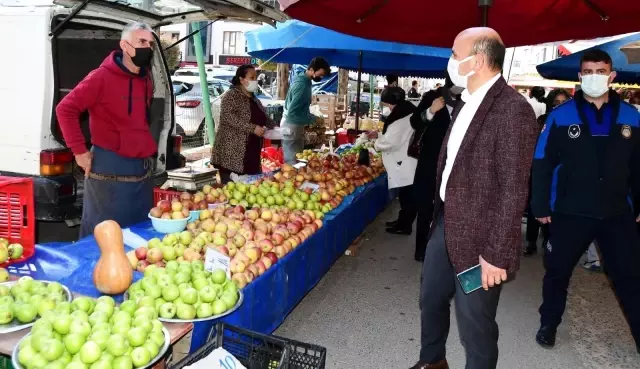 Kaymakam ve başkandan pazarda denetim