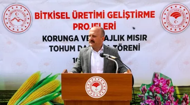 Ağrı Valisi Varol'un katılımıyla düzenlenen törende çiftçilere korunga ve silajlık mısır tohumu dağıtıldı Ağrı Valisi Varol'un katılımıyla düzenlenen törende çiftçilere korunga ve silajlık mısır tohumu dağıtıldı