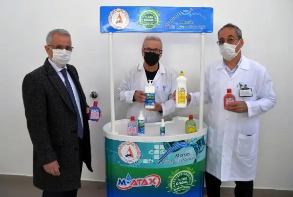 Meslek lisesinde yüzde yüz doğal dezenfektan üretildi Meslek lisesinde yüzde yüz doğal dezenfektan üretildi