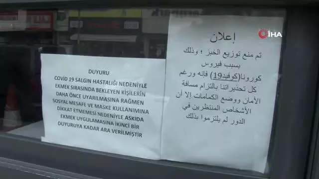 Sosyal mesafesiz kuyruk gerekçe gösterilip halk ekmek büfesi kapatıldı Sosyal mesafesiz kuyruk gerekçe gösterilip halk ekmek büfesi kapatıldı
