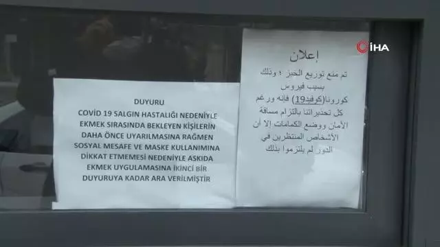 Sosyal mesafesiz kuyruk gerekçe gösterilip halk ekmek büfesi kapatıldı Sosyal mesafesiz kuyruk gerekçe gösterilip halk ekmek büfesi kapatıldı