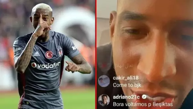 Canlı yayında Talisca'ya, 'Hadi Beşiktaş'a dönelim' çağrısı yapan Adriano, sosyal medyayı ayağa kaldırdı Canlı yayında Talisca'ya, 'Hadi Beşiktaş'a dönelim' çağrısı yapan Adriano, sosyal medyayı ayağa kaldırdı