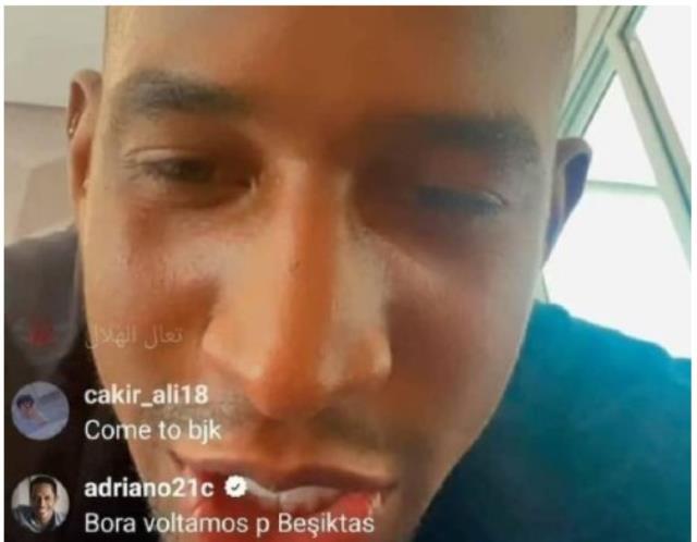 Adriano, who called Talisca, 'Let's go back to Beşiktaş' on the live broadcast, raised the social media