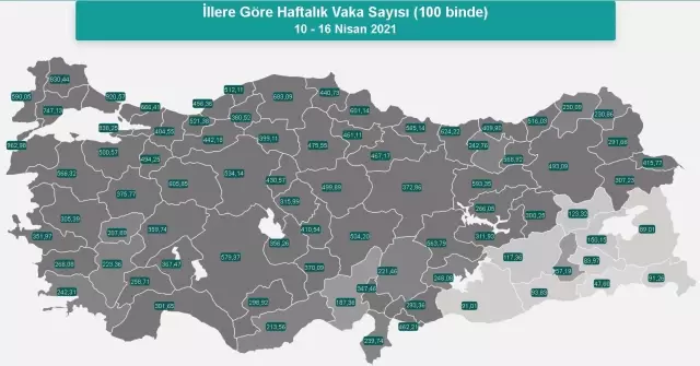 İl il koronavirüs vaka sayıları kaçtır? 10-16 Nisan İl il güncel koronavirüs risk haritası ve haftalık vaka sayıları açıklandı mı?