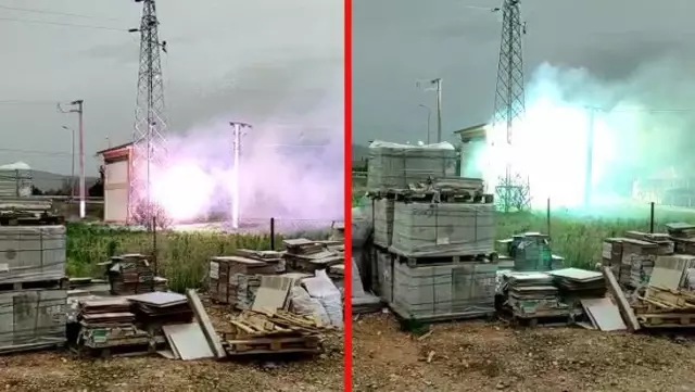 Kısa devre yapan trafo adeta bir bomba gibi patladı! İlginç anlar kamerada Kısa devre yapan trafo adeta bir bomba gibi patladı! İlginç anlar kamerada