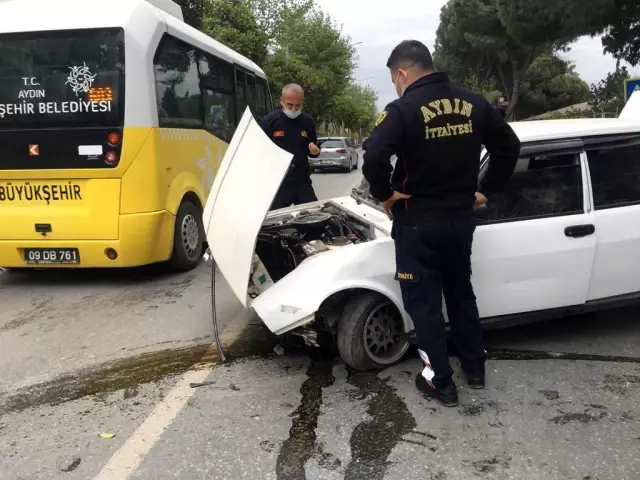 Direksiyon hakimiyetini kaybetti refüje çarptı
