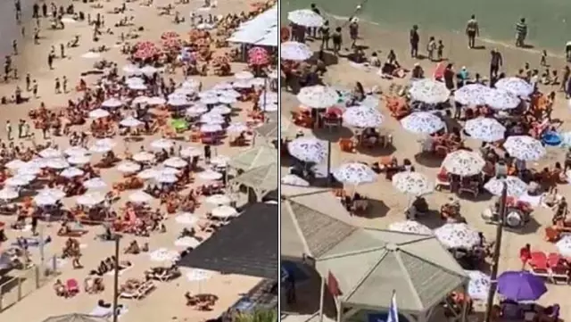 Maske zorunluluğunu kaldıran İsrail'de plajlar tıklım tıklım Maske zorunluluğunu kaldıran İsrail'de plajlar tıklım tıklım