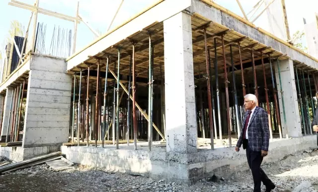 Başkan Güder, Orduzu Gençlik Merkezi inşaatını inceledi Başkan Güder, Orduzu Gençlik Merkezi inşaatını inceledi