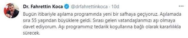 Son Dakika: Aşılama çalışmalarında yeni bir safhaya geçildi, 55 yaş üstüne aşılama başladı