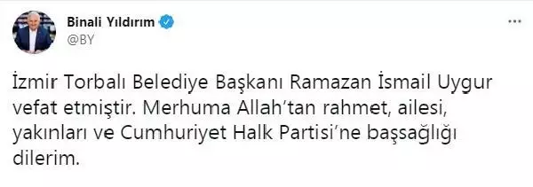 Son dakika haberi: Torbalı Belediye Başkanı Uygur hayatını kaybetti (2) Son dakika haberi: Torbalı Belediye Başkanı Uygur hayatını kaybetti (2)