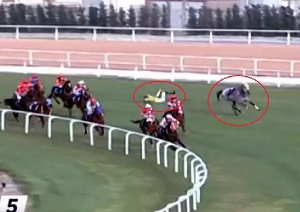 Adana'da at yarışlarında bir kaza daha: 4 jokey düştü, 3'ü hastaneye kaldırıldı Adana'da at yarışlarında bir kaza daha: 4 jokey düştü, 3'ü hastaneye kaldırıldı