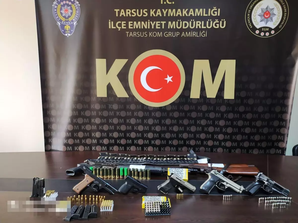 Son dakika haberleri: Tarsus'ta silah kaçakçılarına baskın