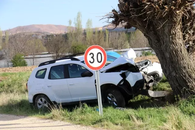 Otomobil ağaca çarptı: 2 yaralı Otomobil ağaca çarptı: 2 yaralı