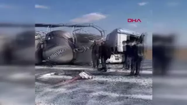 SÜT TANKERİ YOLDAN ÇIKTI; TONLARCA SÜT YOLA DÖKÜLDÜ SÜT TANKERİ YOLDAN ÇIKTI; TONLARCA SÜT YOLA DÖKÜLDÜ