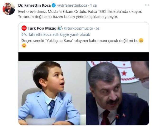 23 Nisan'da koltuğunu torununa bıraktığı iddialarına Bakan Koca'dan esprili yanıt