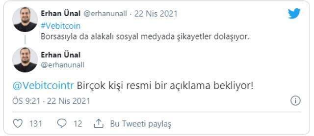 Son Dakika: Vebitcoin isimli Türk kripto para borsası faaliyetlerini durdurma kararı aldı Son Dakika: Vebitcoin isimli Türk kripto para borsası faaliyetlerini durdurma kararı aldı