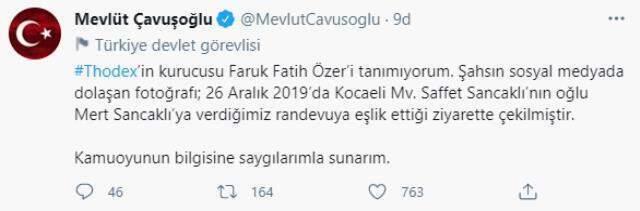 Thodex'in kurucusu Faruk Fatih Özer ile fotoğraf çekilen Bakan Soylu'dan açıklama: Şahsı tanımıyorum Thodex'in kurucusu Faruk Fatih Özer ile fotoğraf çekilen Bakan Soylu'dan açıklama: Şahsı tanımıyorum
