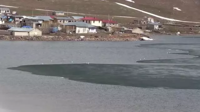 Buzla kaplı doğa harikası Balık Gölü çözülmeye başladı Buzla kaplı doğa harikası Balık Gölü çözülmeye başladı
