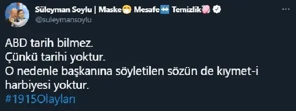 Cumhurbaşkanlığı Kabinesi'nden, ABD Başkanı Biden'a tepkiler Cumhurbaşkanlığı Kabinesi'nden, ABD Başkanı Biden'a tepkiler