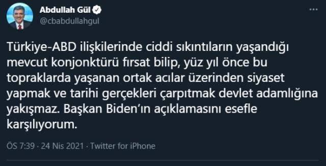 Son Dakika: ABD Başkanı Biden'ın skandal soykırım sözlerine Türkiye'den tepki yağıyor