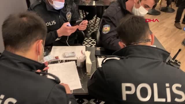 İSTANBUL-ATAŞEHİR'DE SOKAĞA ÇIKMA KISITLAMASINDA NARGİLE KAFEYE BASKIN
