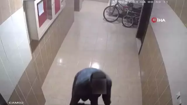 Kömür sobası hırsızları kamerada