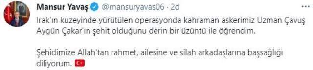 Son Dakika: Pençe-Şimşek Harekatı bölgesinde önceden döşenen EYP'nin patlaması sonucu 1 asker şehit oldu Son Dakika: Pençe-Şimşek Harekatı bölgesinde önceden döşenen EYP'nin patlaması sonucu 1 asker şehit oldu