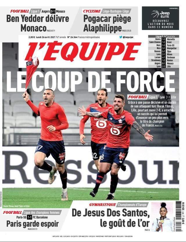 Burak adorned the headlines in France, L'Equipe, the country's most important sports newspaper, titled 'Championship thanks to the Turkish star'