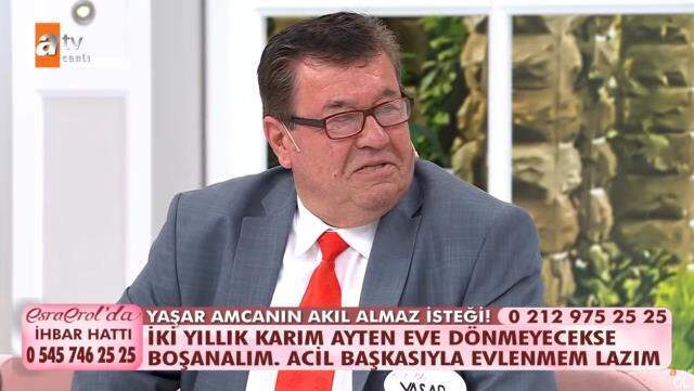 Esra Erol'da ilginç olay! Eşi evden kaçan 72 yaşındaki adamdan şok sözler: Gelmeyecekse söylesin, benim acil evlenmem lazım
