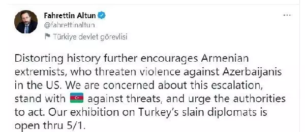 İletişim Başkanı Altun: Tarihi çarpıtmak Ermeni aşırıcıları daha da cesaretlendiriyor İletişim Başkanı Altun: Tarihi çarpıtmak Ermeni aşırıcıları daha da cesaretlendiriyor