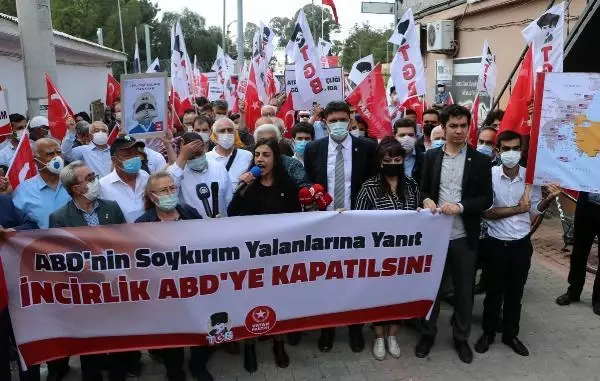 ADANA İNCİRLİK HAVA ÜSSÜ ÖNÜNDE BİDEN'A TEPKİ