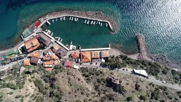 ÇANAKKALE 'AFET BÖLGESİ' ASSOS ANTİK LİMAN YOLUNDA, KAYA ISLAHI BAŞLADI