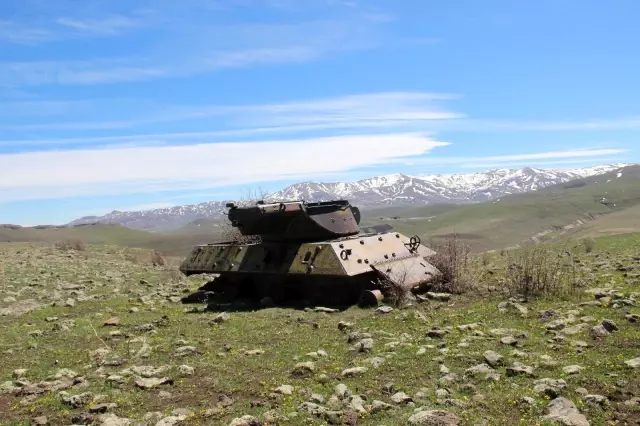 Dağ eteğindeki 70 yıllık tanklara doğa sahip çıkıyor Dağ eteğindeki 70 yıllık tanklara doğa sahip çıkıyor