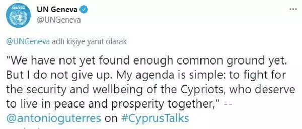 BM Genel Sekreteri Guterres: Ortak zemin bulamadık BM Genel Sekreteri Guterres: Ortak zemin bulamadık