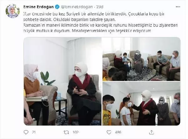 Emine Erdoğan'dan Suriyeli aileye ziyaret Emine Erdoğan'dan Suriyeli aileye ziyaret