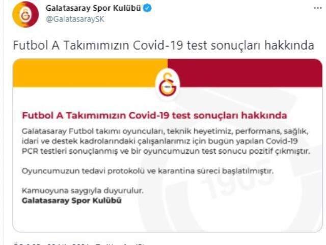 Galatasaray'da koronavirüse yalanan futbolcu sayısı 4'e yükseldi Galatasaray'da koronavirüse yalanan futbolcu sayısı 4'e yükseldi
